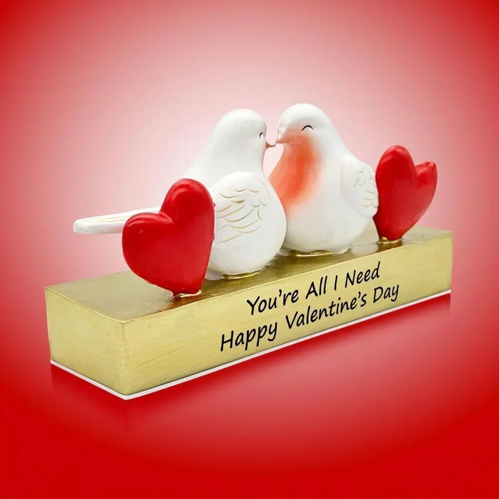 Love Birds Figurine Resin Art Decorative Statue for Home Décor Valentine's Day